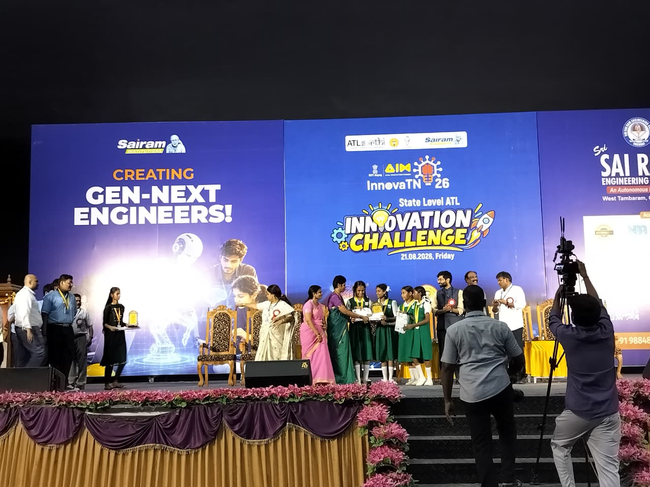 Award presentation at InnovaTN 26@ Sairam Engineering College